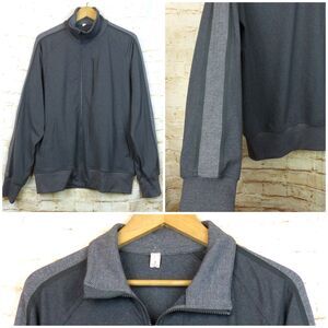 Lululemon Kung Fu Jacket II Men L Heather Gray Herringbone Stripe Zip Track $118